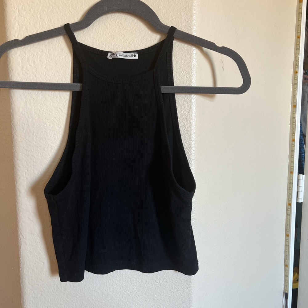 Zara Black ribbed tank top